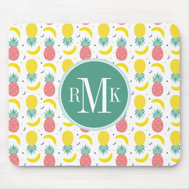 Colorful Tropical Fruit Pattern Mouse Pad (Front)