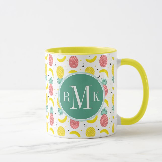 Colorful Tropical Fruit Pattern Mug (Right)