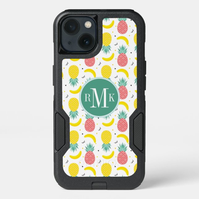 Colorful Tropical Fruit Pattern Otterbox iPhone Case (Back)