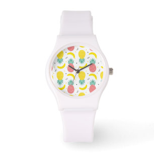 Colorful Tropical Fruit Pattern Watch
