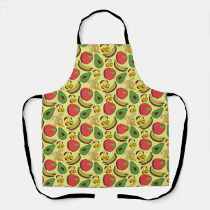Colorful tropical fruit seamless pattern apron