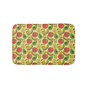 Colorful tropical fruit seamless pattern bath mat