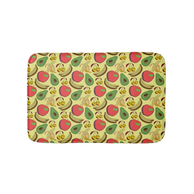 Colorful tropical fruit seamless pattern bath mat (Front)