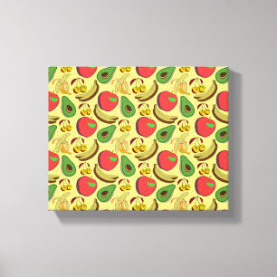 Colorful tropical fruit seamless pattern canvas print