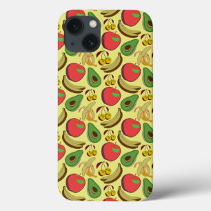 Colorful tropical fruit seamless pattern iPhone 13 case