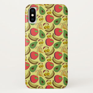 Colorful tropical fruit seamless pattern iPhone x case