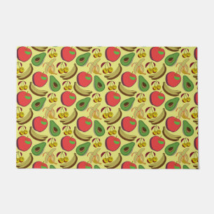 Colorful tropical fruit seamless pattern doormat