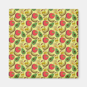 Colorful tropical fruit seamless pattern magnet