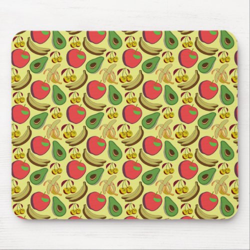 Colorful tropical fruit seamless pattern mouse pad