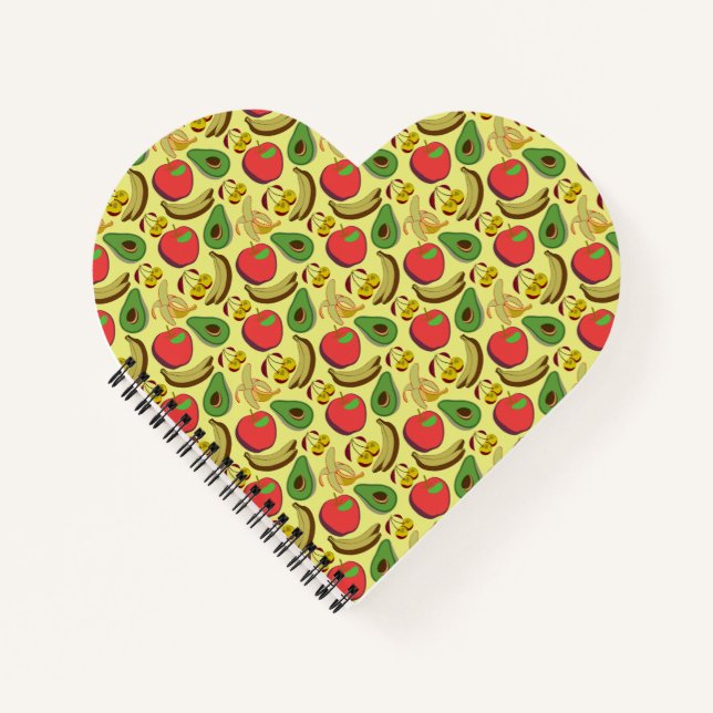 Colorful tropical fruit seamless pattern notebook (Front)