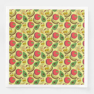 Colorful tropical fruit seamless pattern paper dinner napkins