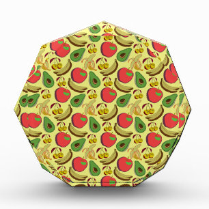 Colorful tropical fruit seamless pattern photo block