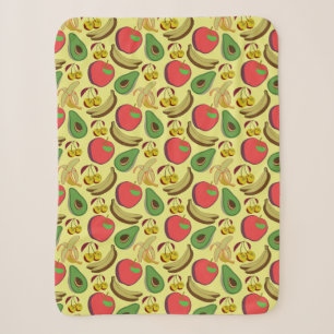 Colorful tropical fruit seamless pattern sherpa blanket