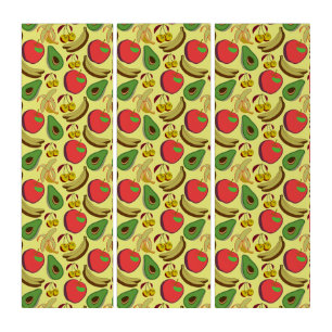 Colorful tropical fruit seamless pattern triptych