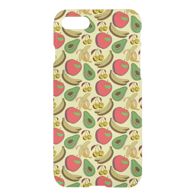 Colorful tropical fruit seamless pattern uncommon iPhone case (Back)