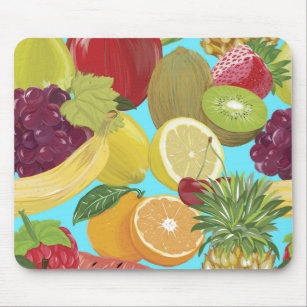 Colorful Tropical Fruits Mouse Pad