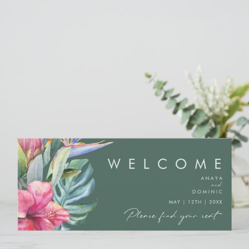 Colorful Tropical  Green Seating Chart Header