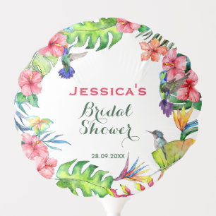 Colorful Tropical Hawaiian Bridal Shower Balloon