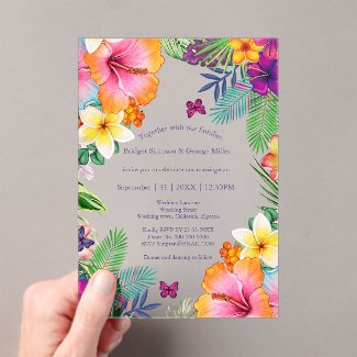 Colorful tropical hawaiian Floral Wedding 