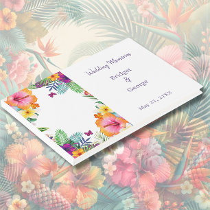 Colorful tropical hawaiian Floral Wedding Guest Book