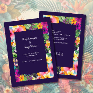 Colorful tropical hawaiian Floral Wedding  Invitation