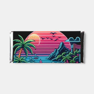 Colorful. Tropical/Hawaiian neon Hershey Bar Favors