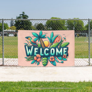 Colorful Tropical/Hawaiian welcome Banner