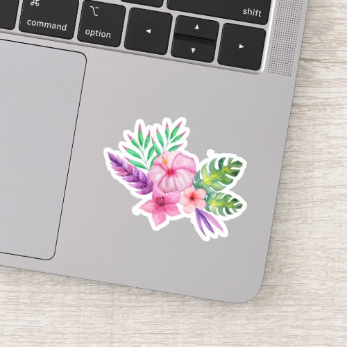 Colorful Tropical Hibiscus Bouquet Sticker