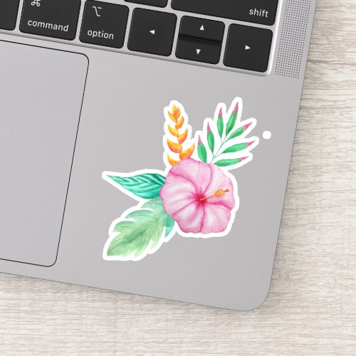 Colorful Tropical Hibiscus Bouquet Sticker