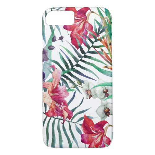 Colorful Tropical Island Floral Pattern iPhone 87 Case