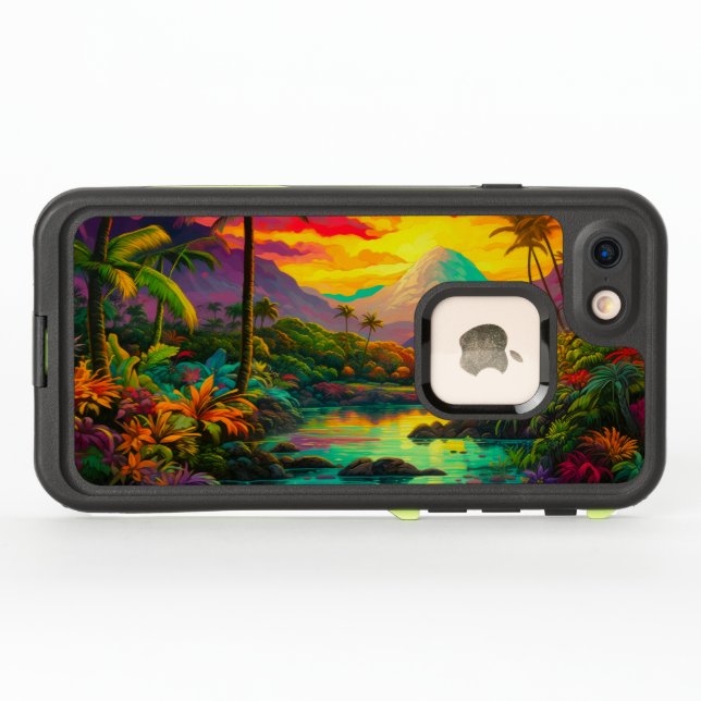Colorful Tropical Island Paradise LifeProof iPhone Case (Back Horizontal)
