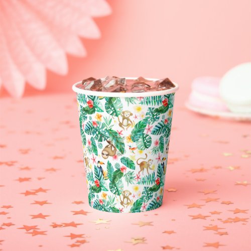 Colorful Tropical Jungle Animals Pattern Paper Cups