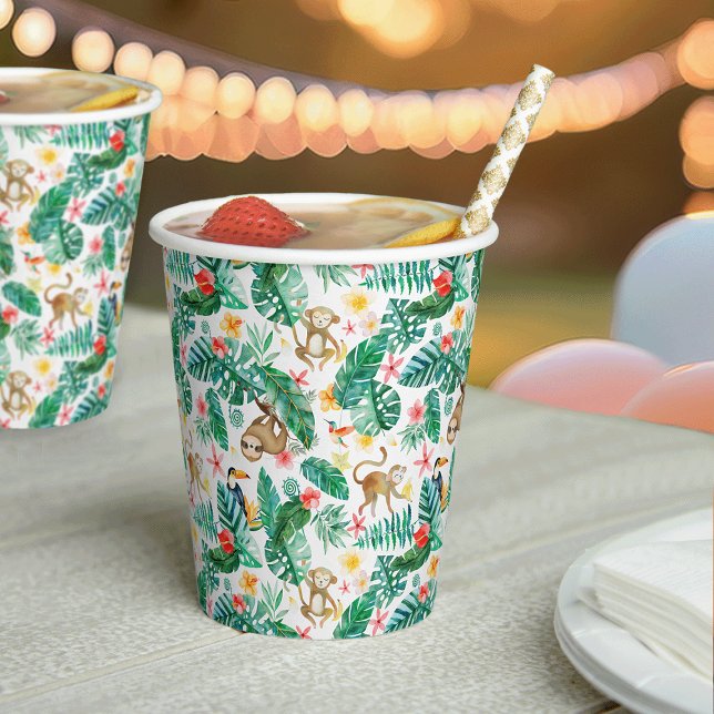 Colorful Tropical Jungle Animals Pattern Paper Cups (Creator Uploaded)