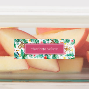 Colorful Tropical Jungle Animals Personalized Kids' Labels