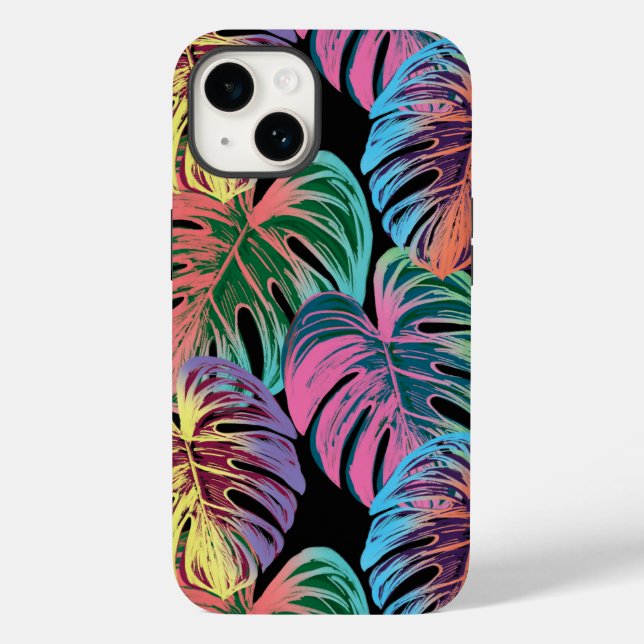 Colorful Tropical Leaves Case-Mate iPhone Case (Back)