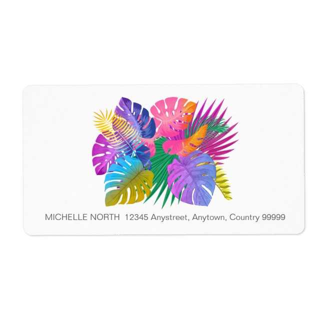Colorful Tropical Leaves ID575 Label (Front)