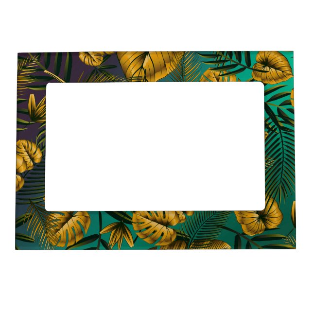 Colorful Tropical Leaves Magnetic Frame (Front)