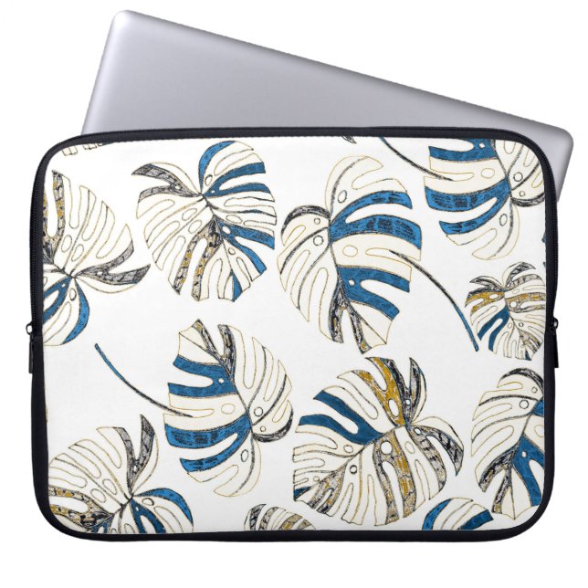 Colorful tropical leaves, modern pattern. laptop sleeve (Front)