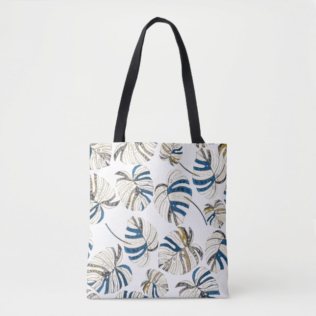 Colorful tropical leaves, modern pattern. tote bag (Front)