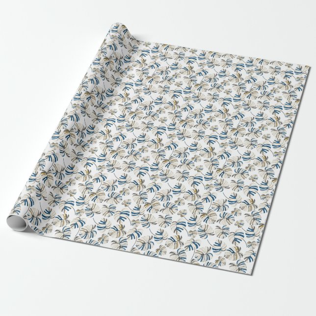 Colorful tropical leaves, modern pattern. wrapping paper (Unrolled)