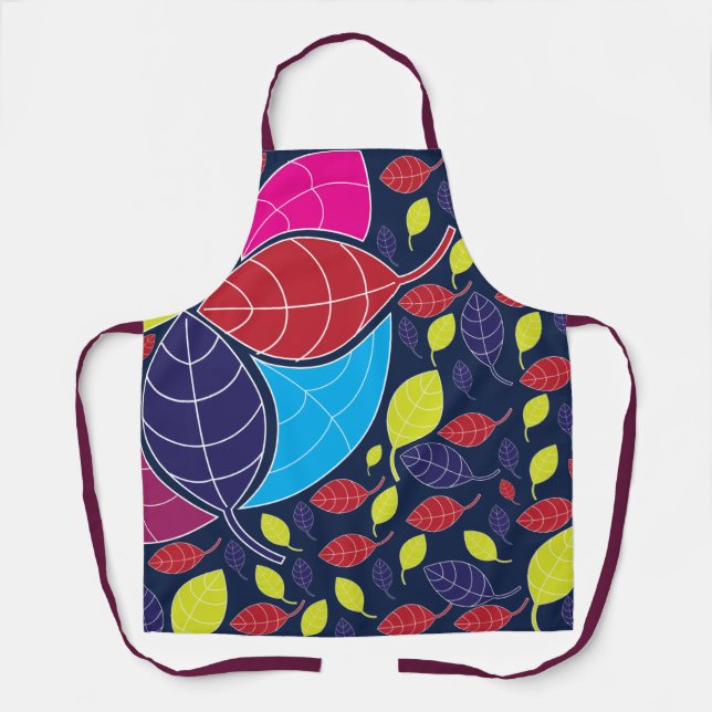 Colorful Tropical Leaves Nature Pattern  Apron (Front)
