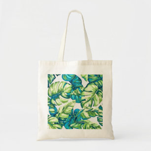 Colorful Tropical Leaves Of Banana and Monstera Tote Bag