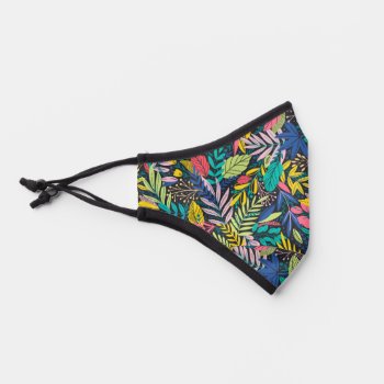 Colorful Tropical Leaves Pattern Premium Face Mask by artOnWear at Zazzle