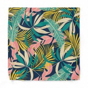 Colorful tropical leaves: summer pattern. bandana