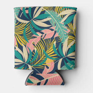 Colorful tropical leaves: summer pattern. can cooler