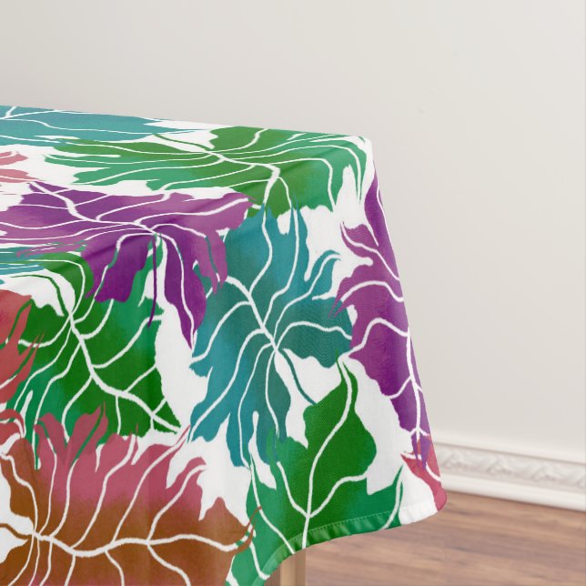 Colorful tropical leaves tablecloth (In Situ)