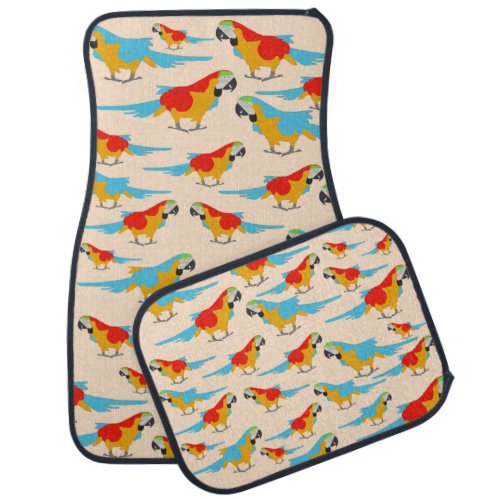 Colorful Tropical Macaw Pattern Car Floor Mat