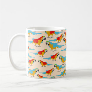 Colorful Tropical Macaw Pattern Coffee Mug