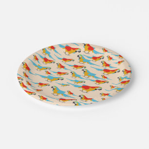 Colorful Tropical Macaw Pattern Paper Plates