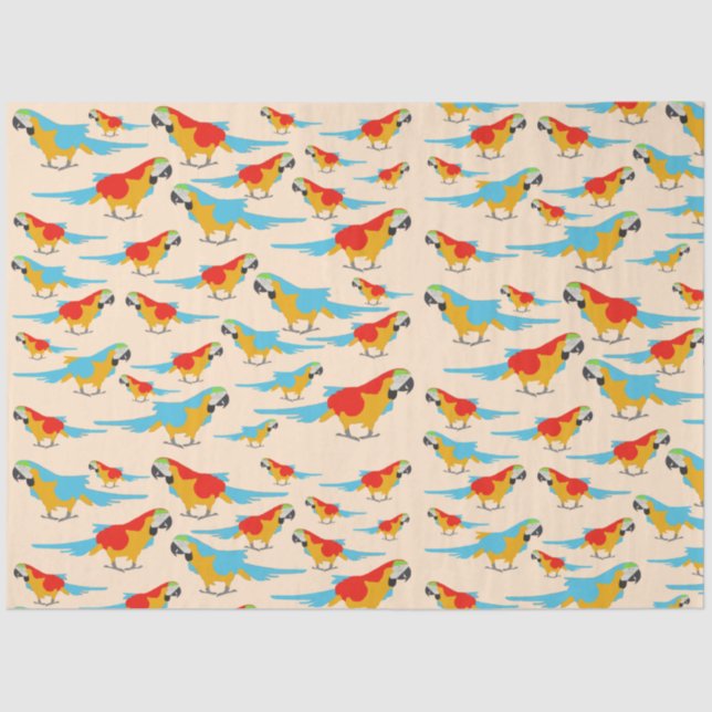 Colorful Tropical Macaw Pattern Tissue Paper (Front)